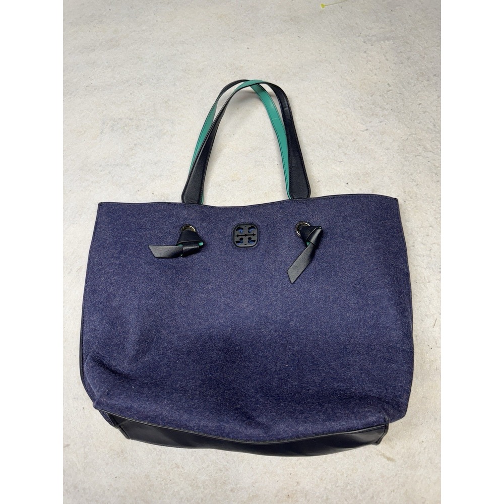 NWOT Tory Burch Navy/Blue Felt‎ Large Tote Bag